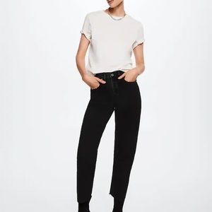 MANGO High-waist cropped straight jeans